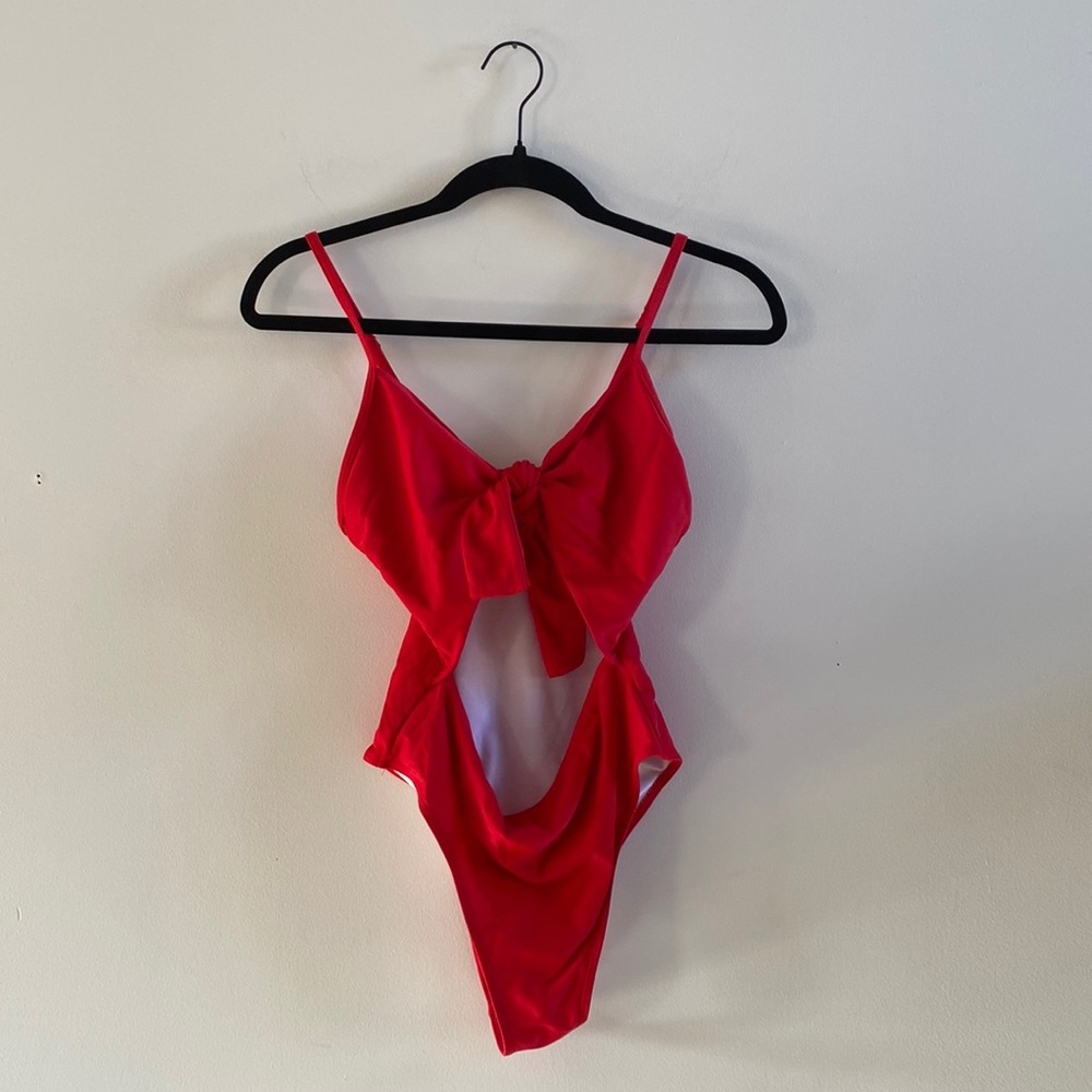 Red Full Piece Bathing Suit